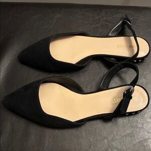 Nine West Black Suede Slingback flats